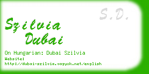 szilvia dubai business card